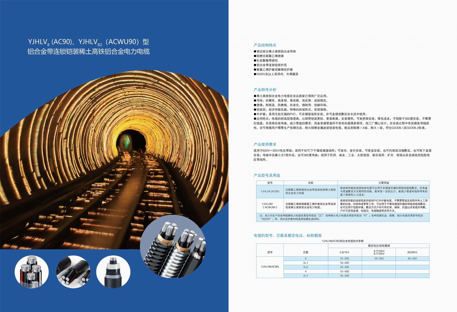 YJHV8(AC90)、YJHLV82(ACWU90)型鋁合金帶連鎖鎧裝稀土高鐵鋁合金電力電纜3.jpg